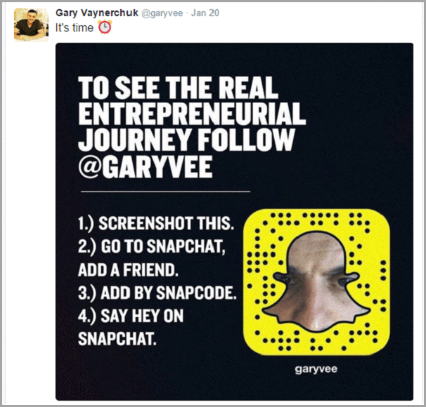 creative graphic for snapchat followers by garry v