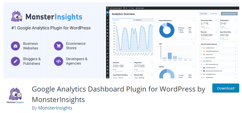 google analytics dashboard plugin wordpress woocommerce monsterinsights