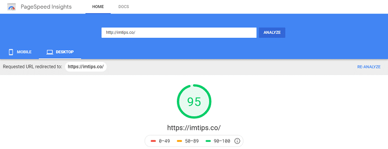 google page speed insights website testing tool