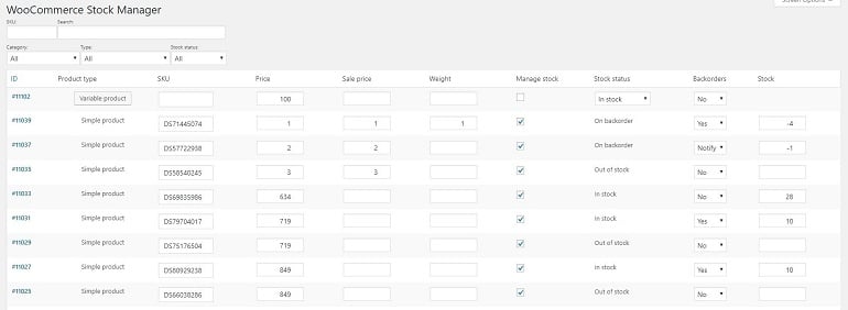 woocommerce stock manager inventory tool