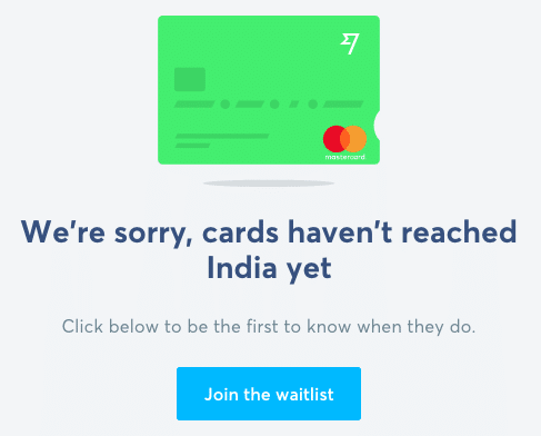 Wise Debit Card Not in India