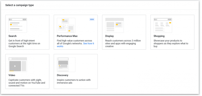 Google Ads Campaign Types